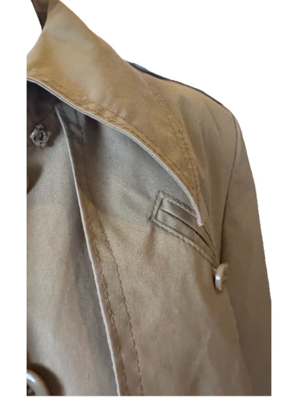 VINTAGE The Jack Set Tan Trench Coat Womens Medium Great Details - Picture 7 of 11